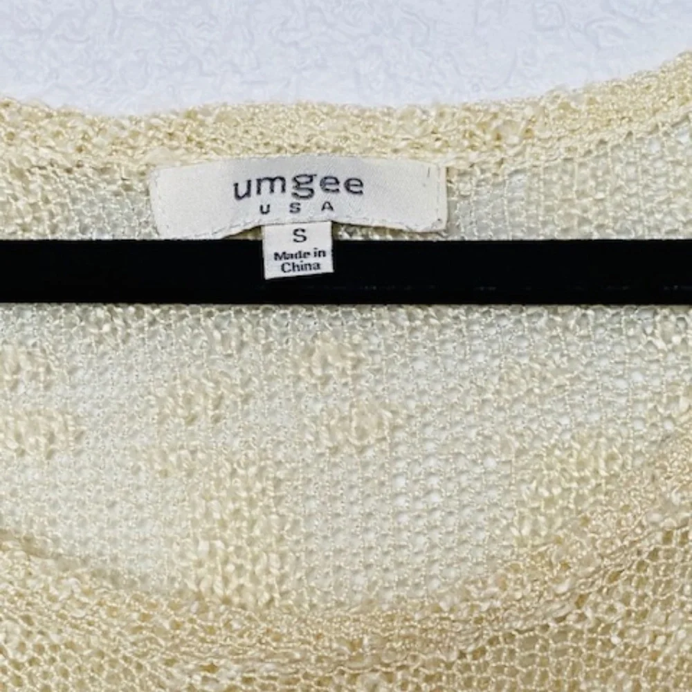 Umgee | Cream Long Sleeve Open Weave Sweater S - Picture 3 of 3